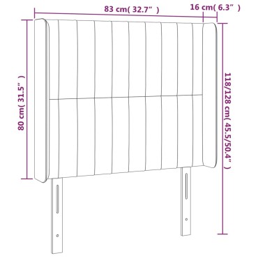 vidaXL Κεφαλάρι με Πτερύγια Σκούρο Μπλε 83x16x118/128cm Βελούδινο 1 τεμ.