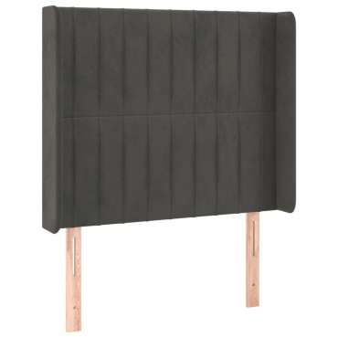 vidaXL Κεφαλάρι με Πτερύγια Σκούρο Γκρι 103x16x118/128cmΒελούδινο 1 τεμ.