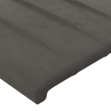 vidaXL Κεφαλάρι με Πτερύγια Σκούρο Γκρι 203x16x118/128cm Βελούδινο 1 τεμ.