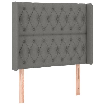 vidaXL Κεφαλάρι με Πτερύγια Σκούρο Γκρι 93x16x118/128cm Υφασμάτινο 1 τεμ.