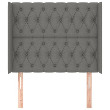 vidaXL Κεφαλάρι με Πτερύγια Σκούρο Γκρι 93x16x118/128cm Υφασμάτινο 1 τεμ.