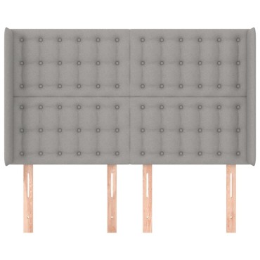 vidaXL Κεφαλάρι με Πτερύγια Ανοιχτό Γκρι 147x16x118/128cm Υφασμάτινο 1 τεμ.