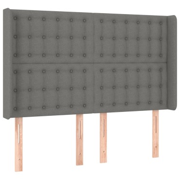 vidaXL Κεφαλάρι με Πτερύγια Σκούρο Γκρι 147x16x118/128cm Υφασμάτινο 1 τεμ.