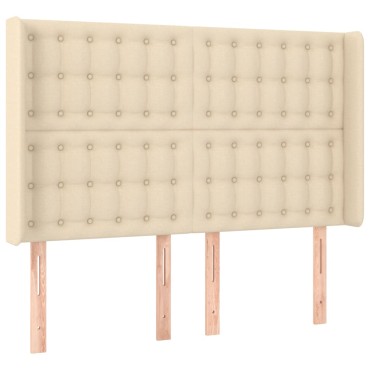 vidaXL Κεφαλάρι με Πτερύγια Κρεμ 147x16x118/128cm Υφασμάτινο 1 τεμ.
