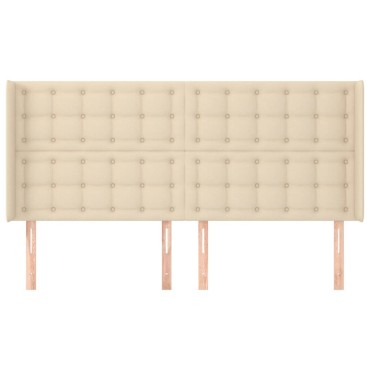 vidaXL Κεφαλάρι με Πτερύγια Κρεμ 183x16x118/128cm Υφασμάτινο 1 τεμ.