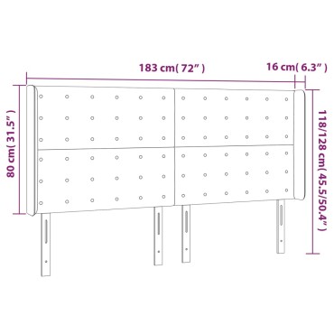 vidaXL Κεφαλάρι με Πτερύγια Κρεμ 183x16x118/128cm Υφασμάτινο 1 τεμ.