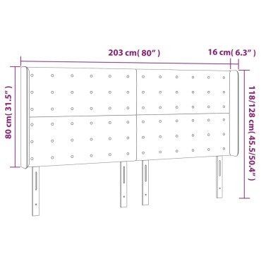 vidaXL Κεφαλάρι με Πτερύγια Μαύρο 203x16x118/128cm Υφασμάτινο 1 τεμ.