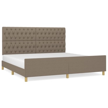 vidaXL Πλαίσιο Κρεβατιού με Κεφαλάρι Taupe 200x200 εκ. Υφασμάτινο