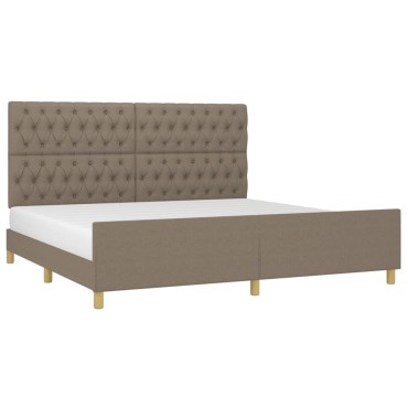 vidaXL Πλαίσιο Κρεβατιού με Κεφαλάρι Taupe 200x200 εκ. Υφασμάτινο