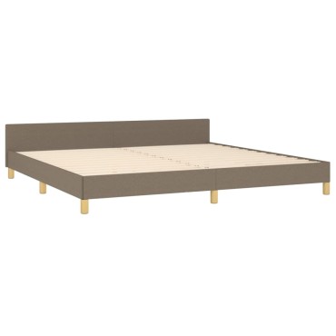vidaXL Πλαίσιο Κρεβατιού με Κεφαλάρι Taupe 200x200 εκ. Υφασμάτινο