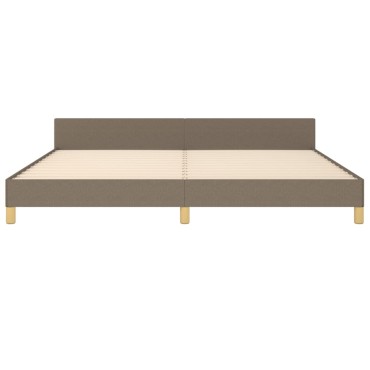 vidaXL Πλαίσιο Κρεβατιού με Κεφαλάρι Taupe 200x200 εκ. Υφασμάτινο