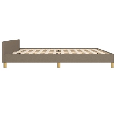 vidaXL Πλαίσιο Κρεβατιού με Κεφαλάρι Taupe 200x200 εκ. Υφασμάτινο