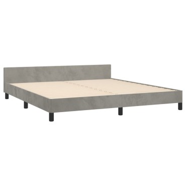 vidaXL Πλαίσιο Κρεβατιού με Κεφαλάρι Αν. Γκρι 180x200 εκ. Βελούδινο