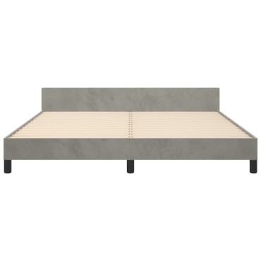 vidaXL Πλαίσιο Κρεβατιού με Κεφαλάρι Αν. Γκρι 180x200 εκ. Βελούδινο