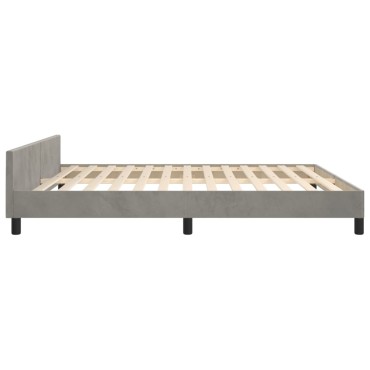 vidaXL Πλαίσιο Κρεβατιού με Κεφαλάρι Αν. Γκρι 180x200 εκ. Βελούδινο