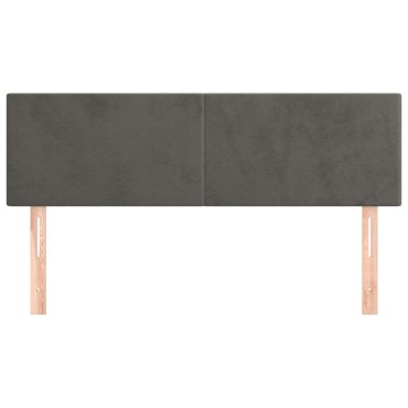 vidaXL Κεφαλάρια Κρεβατιού 2 τεμ. Σκ. Γκρι 72x5x78/88cm Βελούδινα