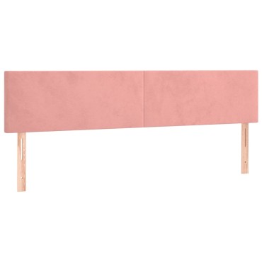 vidaXL Κεφαλάρια Κρεβατιού 2 τεμ. Ροζ 90x5x78/88cm Βελούδινο