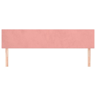 vidaXL Κεφαλάρια Κρεβατιού 2 τεμ. Ροζ 90x5x78/88cm Βελούδινο