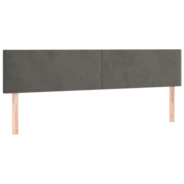 vidaXL Κεφαλάρια Σκ. Γκρι Βελούδινα 200x5x78/88cm