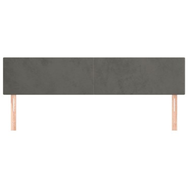 vidaXL Κεφαλάρια Σκ. Γκρι Βελούδινα 200x5x78/88cm