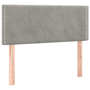 vidaXL Κεφαλάρι Κρεβατιού Ανοιχτό Γκρι 80x5x78/88cm Βελούδινο 1 τεμ.