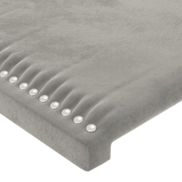 vidaXL Κεφαλάρι Κρεβατιού Ανοιχτό Γκρι 90x5x78/88cm Βελούδινο 1 τεμ.