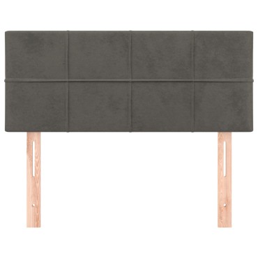 vidaXL Κεφαλάρι Κρεβατιού Σκούρο Γκρι 80x5x78/88cm Βελούδινο 1 τεμ.