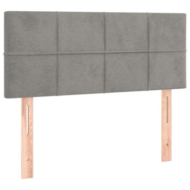 vidaXL Κεφαλάρι Κρεβατιού Ανοιχτό Γκρι 90x5x78/88cm Βελούδινο 1 τεμ.