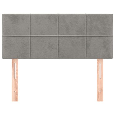 vidaXL Κεφαλάρι Κρεβατιού Ανοιχτό Γκρι 90x5x78/88cm Βελούδινο 1 τεμ.