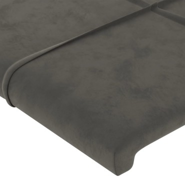 vidaXL Κεφαλάρι Κρεβατιού Σκούρο Γκρι 90x5x78/88cm Βελούδινο 1 τεμ.