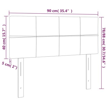 vidaXL Κεφαλάρι Κρεβατιού Σκούρο Γκρι 90x5x78/88cm Βελούδινο 1 τεμ.