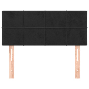 vidaXL Κεφαλάρι Κρεβατιού Μαύρο 90x5x78/88cm Βελούδινο 1 τεμ.