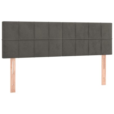 vidaXL Κεφαλάρια Κρεβατιού 2 τεμ. Σκ. Γκρι 72x5x78/88cm Βελούδινα