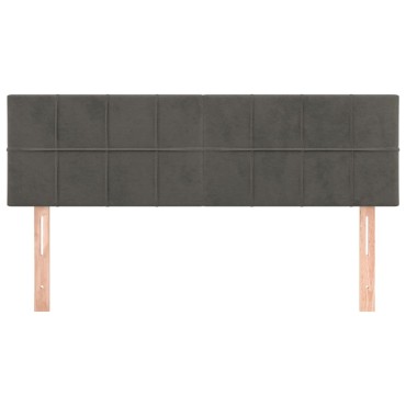 vidaXL Κεφαλάρια Κρεβατιού 2 τεμ. Σκ. Γκρι 72x5x78/88cm Βελούδινα