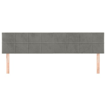 vidaXL Κεφαλάρια Κρεβατιού 2 τεμ. Αν. Γκρι 90x5x78/88cm Βελούδινο