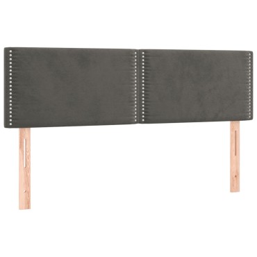 vidaXL Κεφαλάρια Κρεβατιού 2 τεμ. Σκ. Γκρι 72x5x78/88cm Βελούδινα