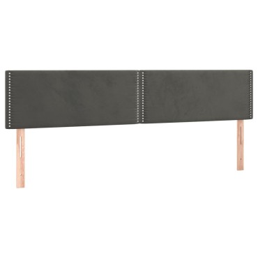 vidaXL Κεφαλάρια Κρεβατιού 2 τεμ.Σκούρο Γκρι 100x5x78/88cm Βελούδινο