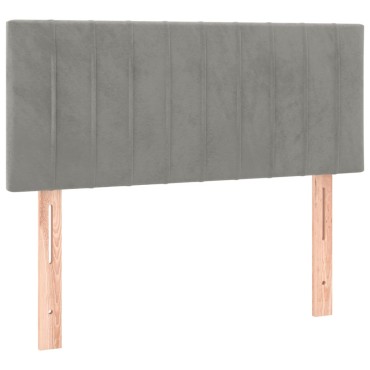 vidaXL Κεφαλάρι Κρεβατιού Ανοιχτό Γκρι 100x5x78/88cm Βελούδινο 1 τεμ.
