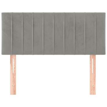 vidaXL Κεφαλάρι Κρεβατιού Ανοιχτό Γκρι 100x5x78/88cm Βελούδινο 1 τεμ.