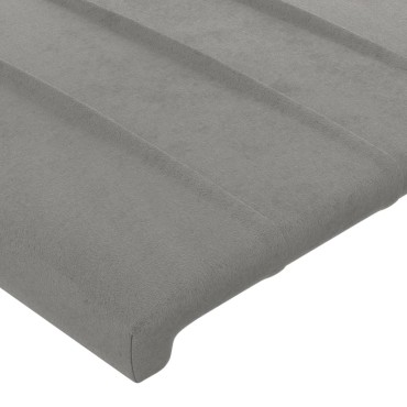 vidaXL Κεφαλάρι Κρεβατιού Ανοιχτό Γκρι 100x5x78/88cm Βελούδινο 1 τεμ.