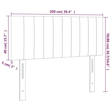vidaXL Κεφαλάρι Κρεβατιού Ανοιχτό Γκρι 100x5x78/88cm Βελούδινο 1 τεμ.