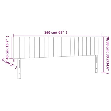 vidaXL Κεφαλάρια Κρεβατιού 2 τεμ. Σκ. Μπλε 80x5x78/88cm Βελούδινο