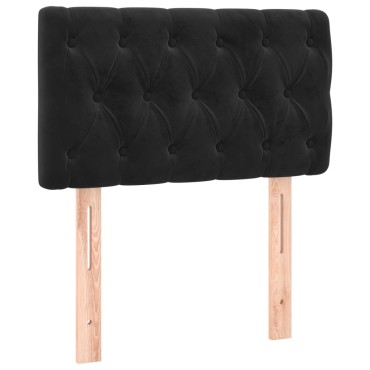 vidaXL Κεφαλάρι Κρεβατιού Μαύρο 80x7x78/88cm Βελούδινο 1 τεμ.