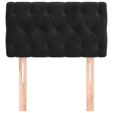 vidaXL Κεφαλάρι Κρεβατιού Μαύρο 80x7x78/88cm Βελούδινο 1 τεμ.