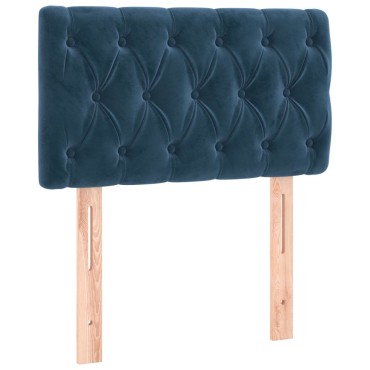 vidaXL Κεφαλάρι Κρεβατιού Σκούρο Μπλε 80x7x78/88cm Βελούδινο 1 τεμ.