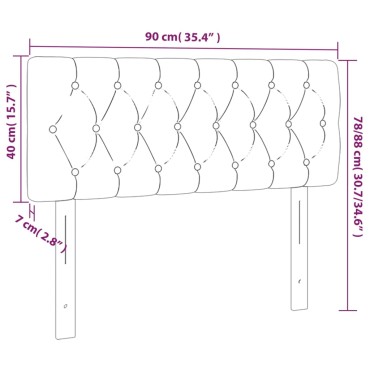 vidaXL Κεφαλάρι Κρεβατιού Σκούρο Γκρι 90x7x78/88cm Υφασμάτινο 1 τεμ.
