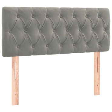 vidaXL Κεφαλάρι Κρεβατιού Ανοιχτό Γκρι 90x7x78/88cm Βελούδινο 1 τεμ.