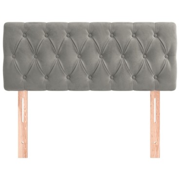 vidaXL Κεφαλάρι Κρεβατιού Ανοιχτό Γκρι 90x7x78/88cm Βελούδινο 1 τεμ.