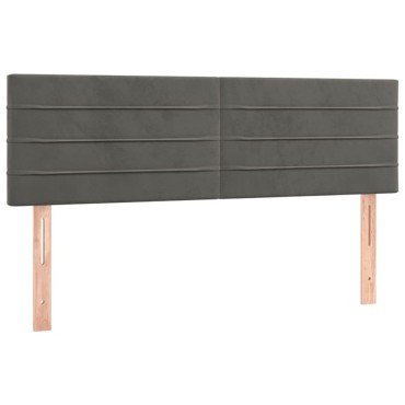 vidaXL Κεφαλάρια Κρεβατιού 2 τεμ. Σκ. Γκρι 72x5x78/88cm Βελούδινα