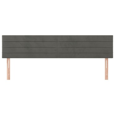 vidaXL Κεφαλάρια Κρεβατιού 2 τεμ. Σκ. Γκρι 80x5x78/88cm Βελούδινο